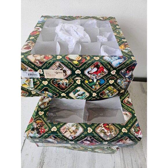 Old world empty ornament boxes set vintage decor storage containers - Picture 9 of 9